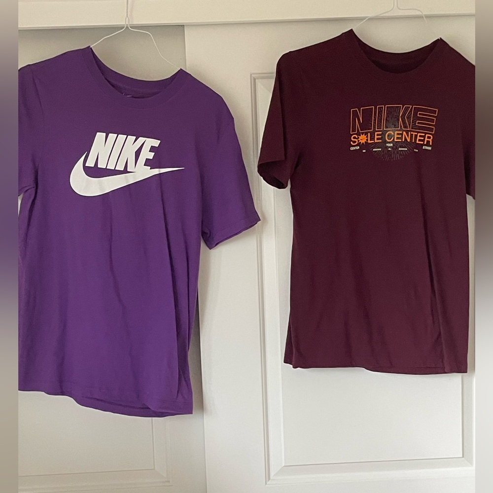 Nike Short Sleeve Tees in Purple and Maroon size s.